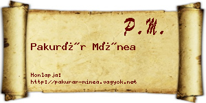 Pakurár Mínea névjegykártya